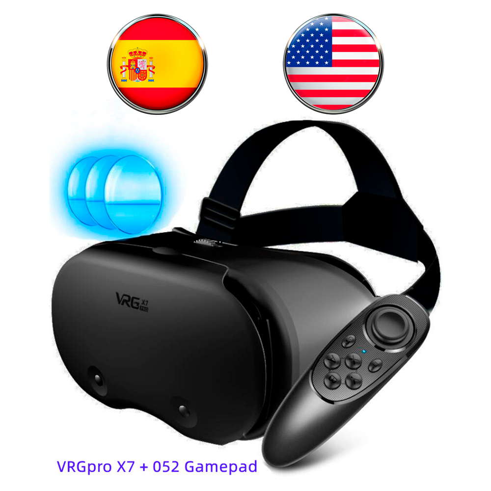 VRGpro-caja de gafas 3D de realidad Virtual X7, casco para teléfono inteligente IOS, Android, 5-7 ", balancín inalámbrico