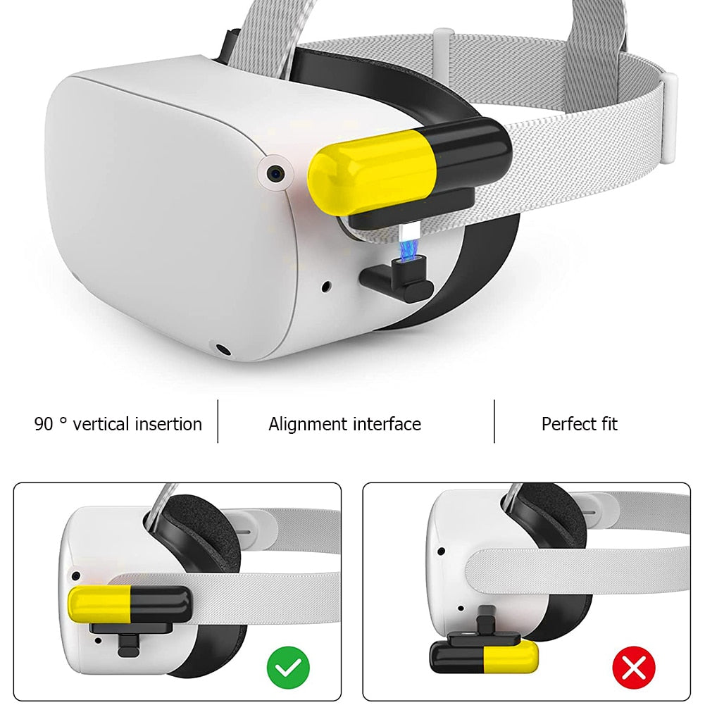 Cargador tipo C de 3300mAh para gafas Quest 2 VR, Banco de energía, paquete de batería de emergencia, accesorios de carga para Oculus Quest 1 VR